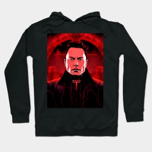 Elon Musk: Evil on a Dark Background Hoodie